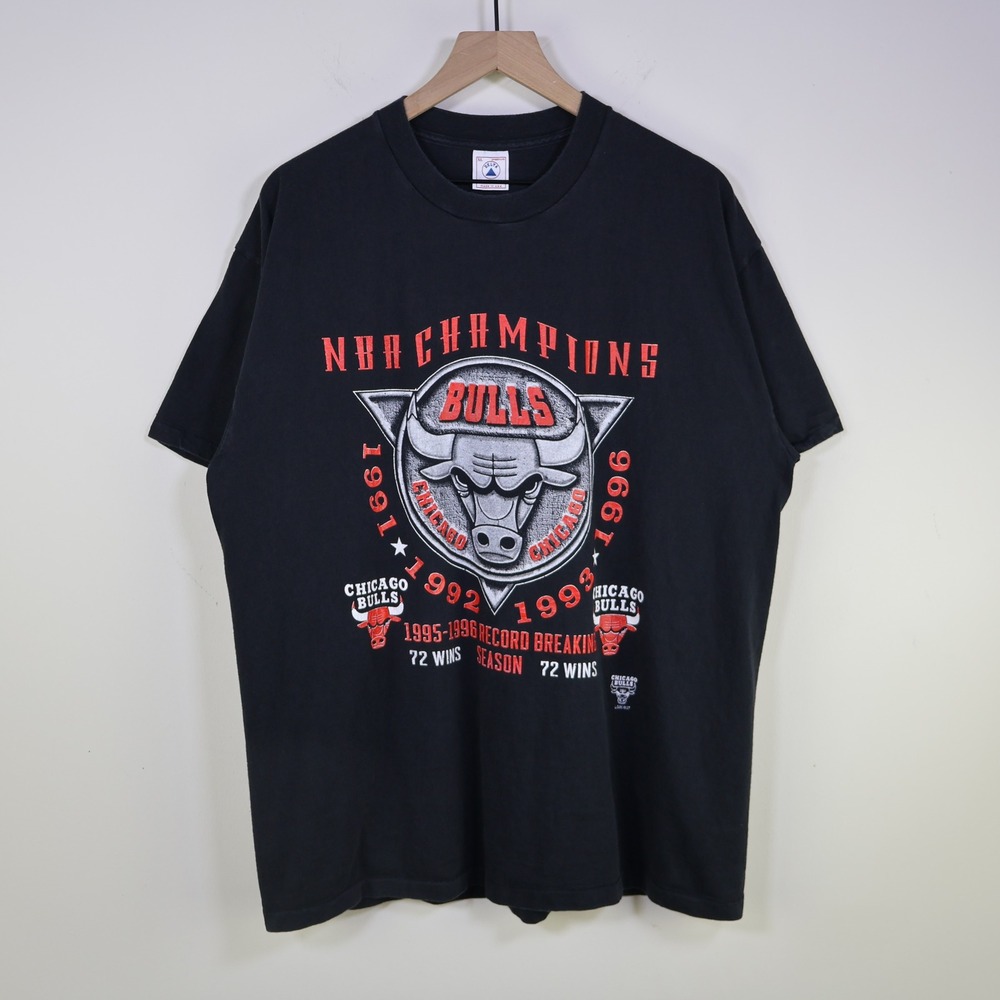 Vintage 1996 Chicago Bulls NBA Champions T-Shirt XL‎ 90s Streetwear Black
